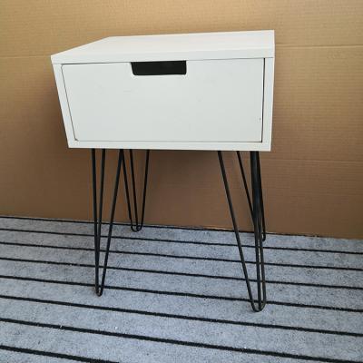 China With Small Drawer MDF Metal Leg End Side With Modern Drawer Storage Bedside Table for sale