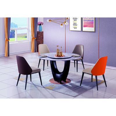 China Classy Modern Minimalist Style Cloud Gray Artificial Stone Desktop Dining Room Furniture Purple Dining Table for sale