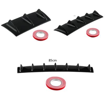 China ABS Universal Black Auto Bumper Lip Splitter Shark Wrap Fins 3/5/7 Back Raise ABS Lip Diffuser Lower Bumper Fin for sale