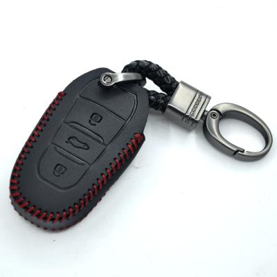 China ENGLAND STYLE Genuine Leather Car Key Cover FOB Case For Citroen Smart Remote Car Key Case Wallet Car-Stying for sale