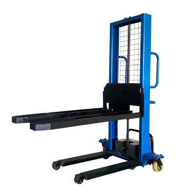 Cina Machinery Repair Shops Electric Stacker Truck Pallet Lift Battery Charger 1000kg Capacity 1000kg 1 Ton Smart Walkie Lithium Powered Elec in vendita