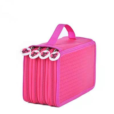 China Durable 72 Holes 4 Layers Pen Pencil Case Pouch Bag Stationary Travel Brush Makeup Storage Cosmetic Bag for sale