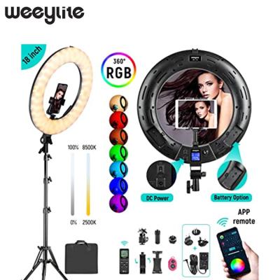 China Best Price Weeylite WE-10 S 18 Inch Photography Makeup Ring Light Lamp WE-10S Dimmable Ringlight 2500K-8500K for sale