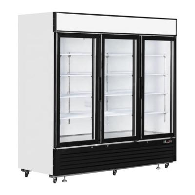 China 1380L Anti Fog 3 Glass Door Upright Display Freezer for sale