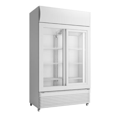 China Yogurt / Drinks Professional Double Glass Door Freezer for sale