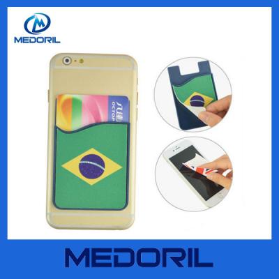 China HOT product silicone material ID card smart wallet / pocket with sticky screen cleaner for sale