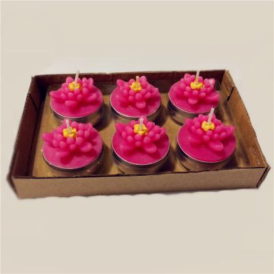 China ART Durable Colorful Convenient Flower candles 6 PCs per box for decorating scented soy wax candles for sale