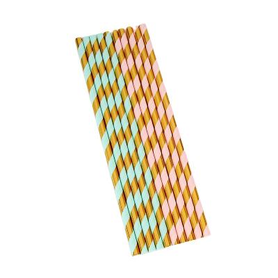 China Popular Even Stocked Carnival Party Birthday Party With Environmentally Friendly Aluminum Foil Paper Straws for sale