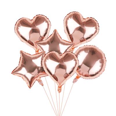 China Round Rose Gold Engagement Birthday Party Foil Standing 3d Decorations Party Balloons for sale