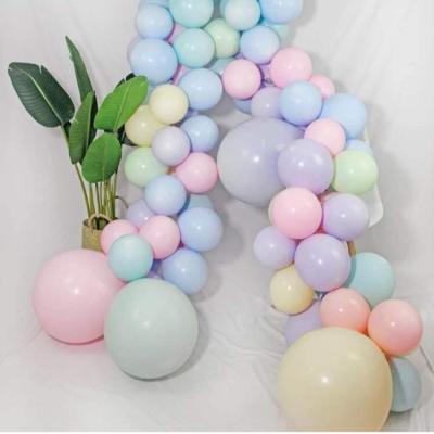 China Macaron color round balloons, wedding, one year old children's birthday party balloons decorative blue for sale