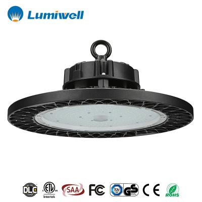 China Warehouses buildings/workshops/factory/sport yards/ring North America DLC ETL 100W Warehouse UFO LED Two High Bay Light Fixtures for sale