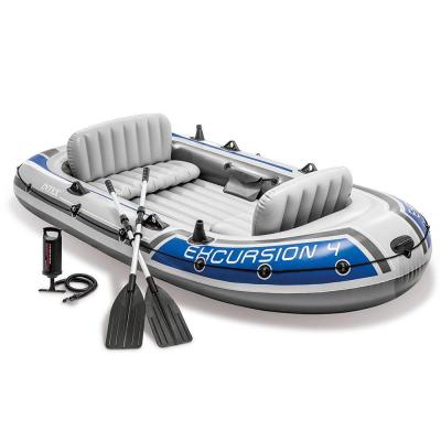 China children & INTEX 68324 Adult EXCURSION 4 SET Thickened Inflatable Kayak Fishing Inflatable Fishing Rowing Boat for sale