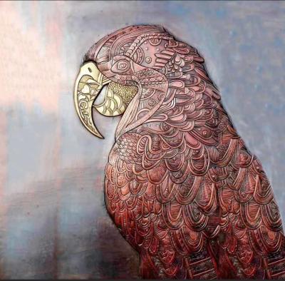 China Eagle Copper Relief Sculpture , Metal Wall Sculpture For Public Art Decoration for sale