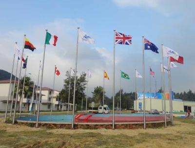 China Verjüngungs-teleskopische Edelstahl-Flagge Pole 304L 316L für Piazza zu verkaufen