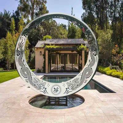 China LED 316L Metal Sculpture Garden Art 2.5 Meter Diameter for sale