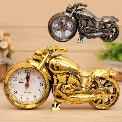 China Creative Antique Style Student Vintage Mini Motorcycle /Bicycle Alarm Clock Battery Operated Desk Shelf Clock for sale