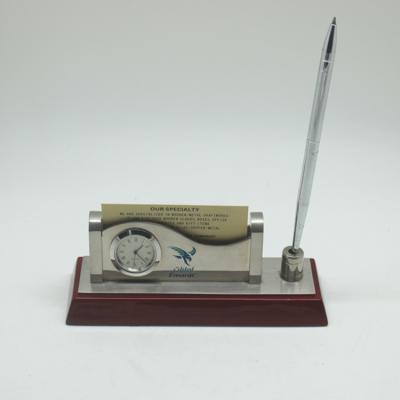 China Clock Metal Desktop Pen Stand Desktop Pen Holder for sale