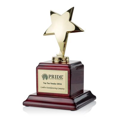 China Europe Awards Gold Star with Rosewood Base Star Awards for sale