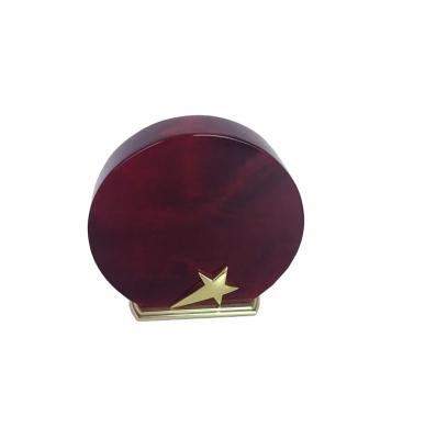 China Europe Round Trophy Base Metal Wooden Star Trophy for sale