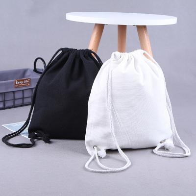 China Eco-Friendly Eco-Friendly Organic Sports Bags Cotton Canvas Backpack Drawstring Pouch Storage Travel Logo Dust Bags With Strings for sale