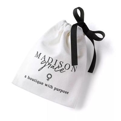 China Eco Friendly White Mini Bag Recycle Canvas Cotton Drawstring Bags Organic Canvas Gift Printed Jewelry Pouch With Strings for sale