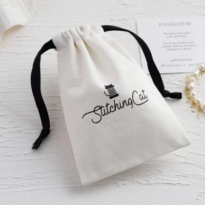 China Eco Friendly Eco Friendly Canvas Cotton Drawstring Pouch Packaging Jewelry Bags Cotton Canvas Bags Printed Custom Logo for sale