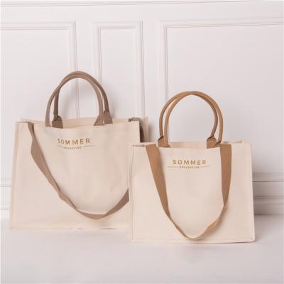 China Eco-Friendly Eco-Friendly Luxurious Canvas Cotton Tote Bag Handbag Elegant Woman Customized Logo Label Embroidery Laminated Shopping Bag for sale