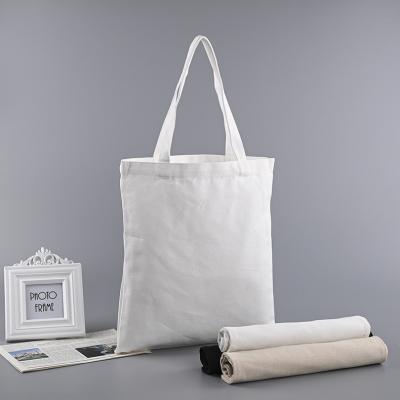 China Eco Handled Canvas Canvas Recycle Bag White Colored Customized Cotton Tote Bag Zipper Shopping Bag Tote With Pocket Button for sale