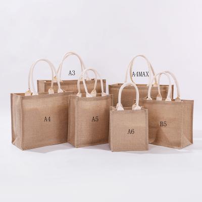 China Eco-Friendly Eco-Friendly Extra Large Logo Burlap Blank Custom Supermarket Laminated Bags Jute Shopping Bags Reusable Tote Beach Outdoor Bag for sale