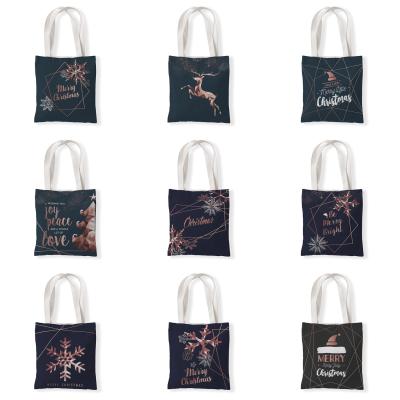 China Mini Lovely Eco-friendly 100% Eco-Friendly Cotton Tote Bag Christmas Shopping Bag for sale