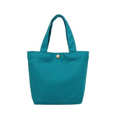 China Mini Eco Friendly Colorful Canvas Tote Recycle Logo Cotton Bag Customized Shopping Bag With Zipper Button for sale