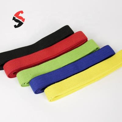 China Soft Polyester Cloth Fabric Pull Up Resistance Band Power Stretching Resistance Band for sale