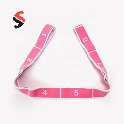 China Polyester Fabric Wholesale Cotton Yoga Belt Fitness Stretch Flexible Elastic Strap High for sale