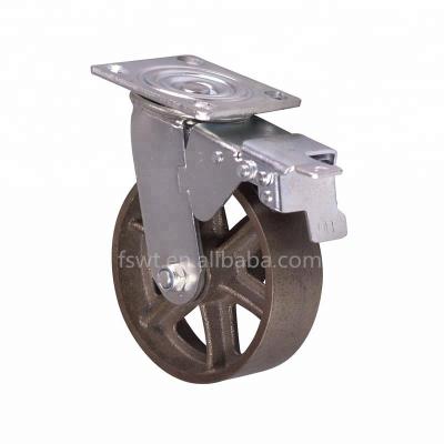 China Industry Industry 8 Inches Adjustable With Locking Heavy Duty Cast Iron Caster Wheels for sale