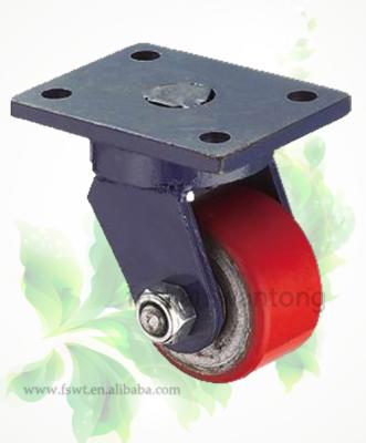 China Furniture Bracket 500KG Load Capacity Heavy Duty Blue Iron Core PU Caster Wheel for sale