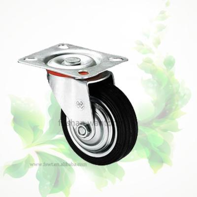 China Furniture Industrial Black 160mm Swivel Caster Rubber Heavy Duty Wheels for sale