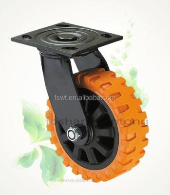 China Industry Solid Caster Wheel Polyurethane 150mm Swivel Caster Wheel for sale