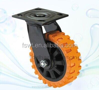 China Industry Iron Caster Polyurethane 150mm Swivel Caster Wheel for sale