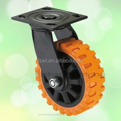 China Industry Vintage Casters Polyurethane 150mm Swivel Caster Wheel for sale