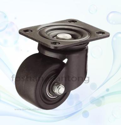 China Industry 3 Inch Swivel Plate 300kg Double Material Bearing Black Nylon Casters for sale