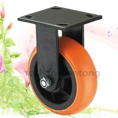 China Industry Hot Selling All Size Roller Skating Height Adjustable Orange PU Furniture Caster for sale