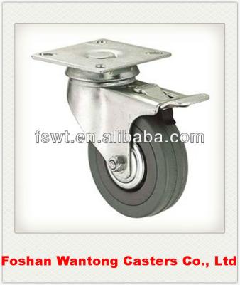 China Sale of Gray Rubber Casters Wheels For Transport Ball Bearing Table Leg for sale