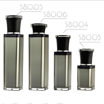 China The cosmetics full set the new design of the face square jar and the matching round edge lotion bottle for sale