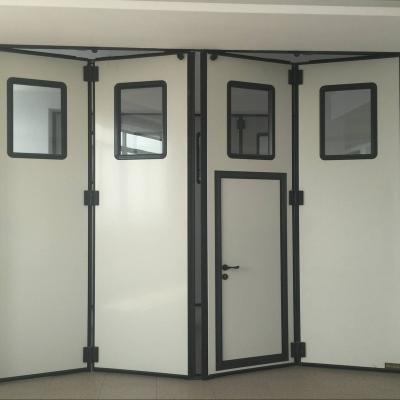 China Large Size Anti Theft Steel Automatic Insulated Bi-fold Door Horizontal Sliding Door For Industrial Use for sale