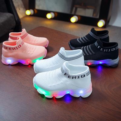 China Factory High Quality Soft Running Safety Light Up Casual LED Baby Kids Sport Shoes Kids Fashion Sneakers for sale