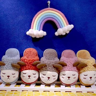 China Lit 2022 New Fashion Lovely Cute Lamp Design Cotton Boys And Girls Colorful Warm Comfortable Home Slippers For Winter And Autumn for sale