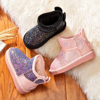 China Special Anti-slippery Sheepskin Sequins Snow Boots Girls Sequins Rabbit Ears Posterior Winter Snow Boots Girls Boots for sale