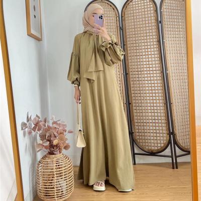 China Modest Muslimah Styling Embroidery Fabric Flower Dress Floor Length Muslim Evening Dress for sale