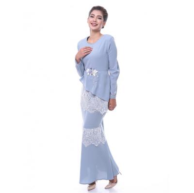 China Modest Muslimah Styling OEM Islamic Clothing Wholesale Casual Baju Kurung Malaysia Muslimah Two Piece Dress for sale