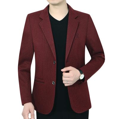 China Autumn men's fifties simple slim swap coat Anti-wrinkle solid color business casual small suit simple jacket for sale